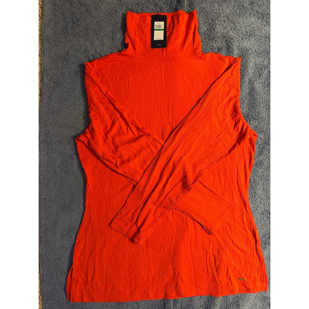 Tommy Hilfiger Long Sleeve Turtleneck Smooth Ribbed Viscose Sweater - Picture 3 of 11